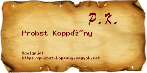 Probst Koppány névjegykártya